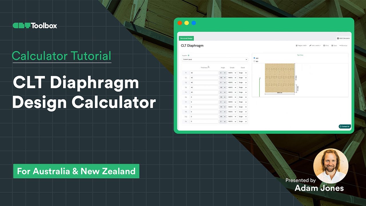 CLT Diaphgram Design Calculator