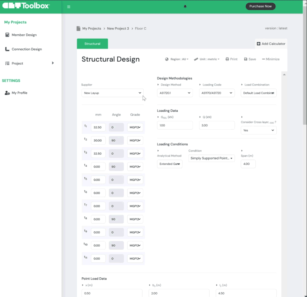  CLT Floor Point Load