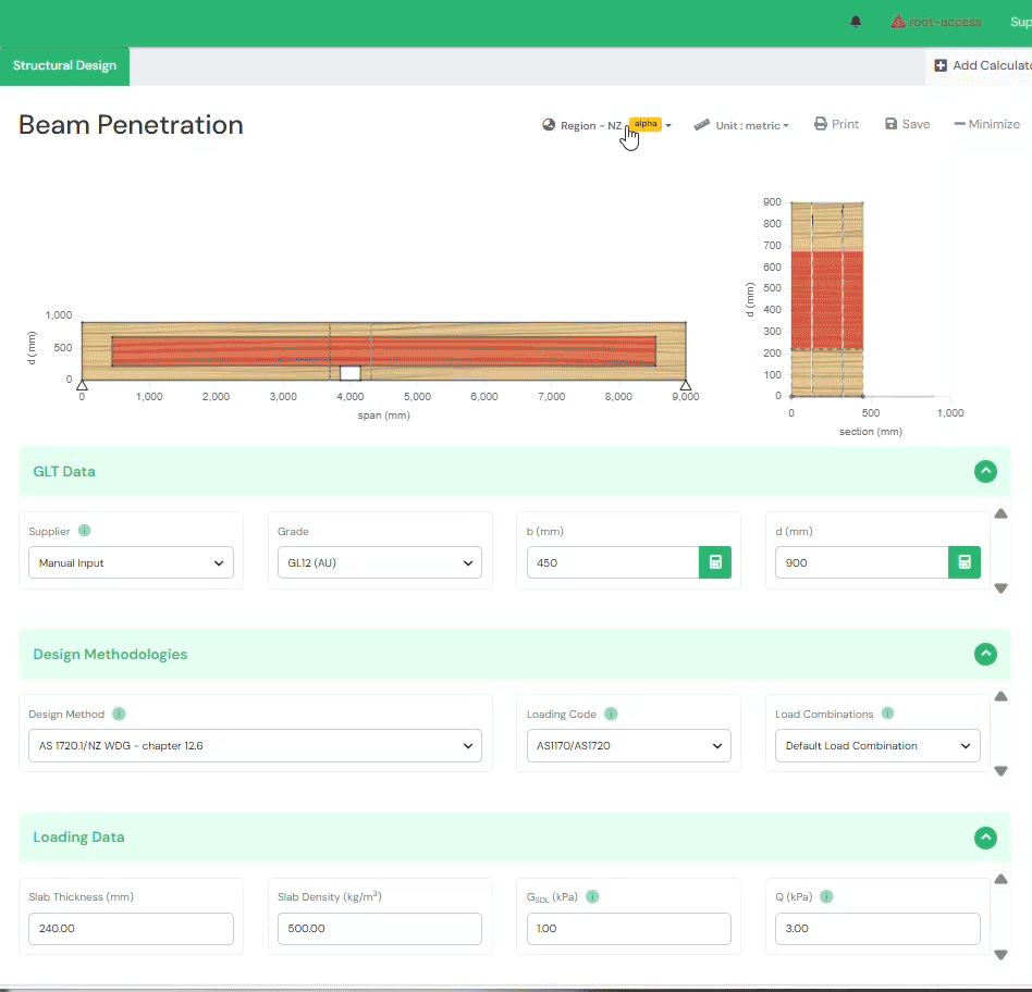 GLT-balkgenomträngning