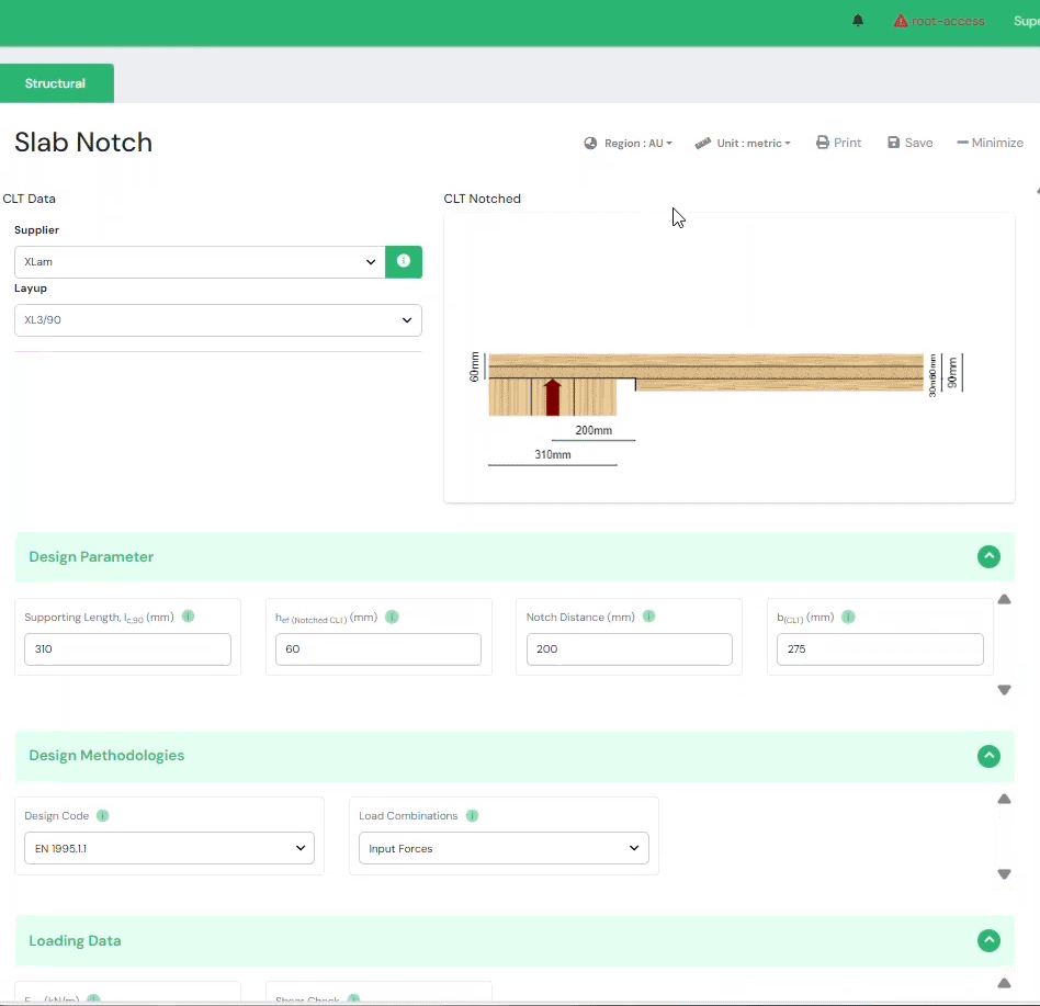 CLT-platta med urtag