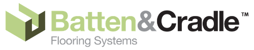 Batten & Cradle Flooring Systems logo with a green geometric icon next to the wordmark