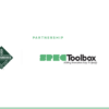 Partnership banner showing WoodWorks logo on the left and SPEC Toolbox logo on the right with a green 'PARTNERSHIP' label above and a green bottom border.